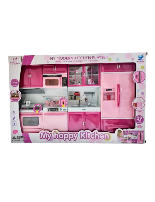 Cocina Muñecas Horno Luz Nevera Sonido 4 Modulos Niñas