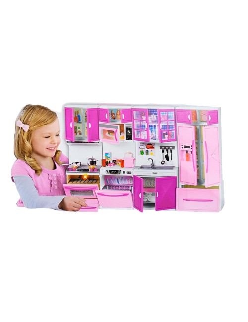 Cocina Muñecas Horno Luz Nevera Sonido 4 Modulos Niñas