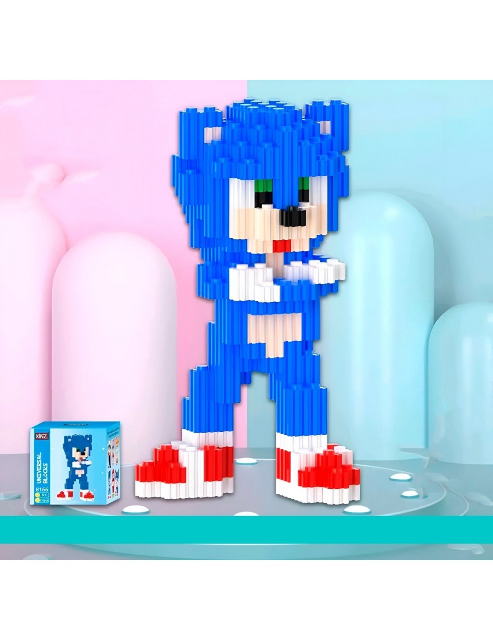 Anime Sonic Azul Juguete Armable Armatodo Construcción Niños