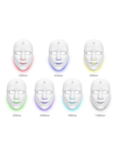 Mascara Facial Led 7 Colores Recargable Portable