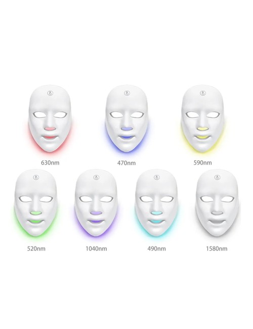 Mascara Facial Led 7 Colores Recargable Portable