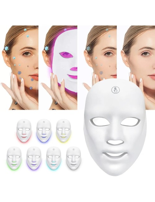Mascara Facial Led 7 Colores Recargable Portable