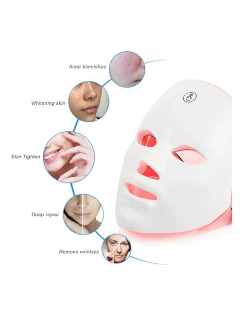 Mascara Facial Led 7 Colores Recargable Portable