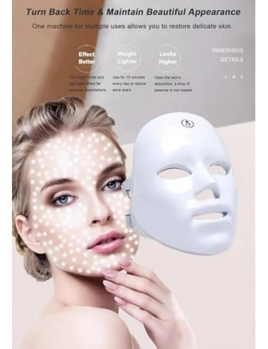 Mascara Facial Led 7 Colores Recargable Portable