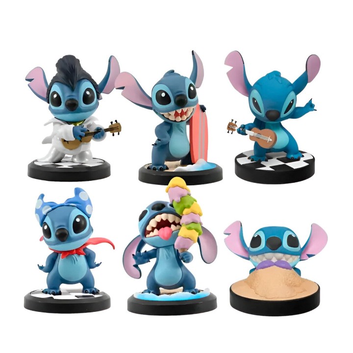 Figura Coleccionable Stitch Posiciones X 6 Unidades