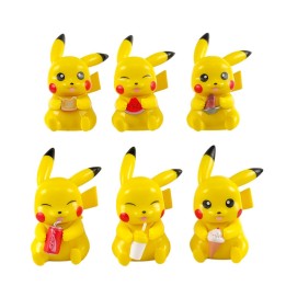 Figura Coleccionable Pokemon Pikachu Comiendo X 6 Unidades