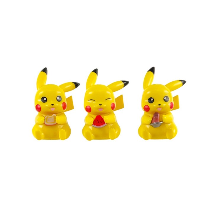 Figura Coleccionable Pokemon Pikachu Comiendo X 6 Unidades