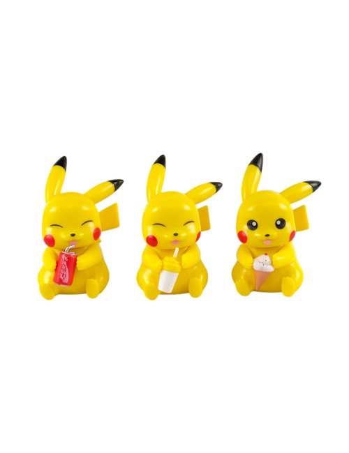 Figura Coleccionable Pokemon Pikachu Comiendo X 6 Unidades