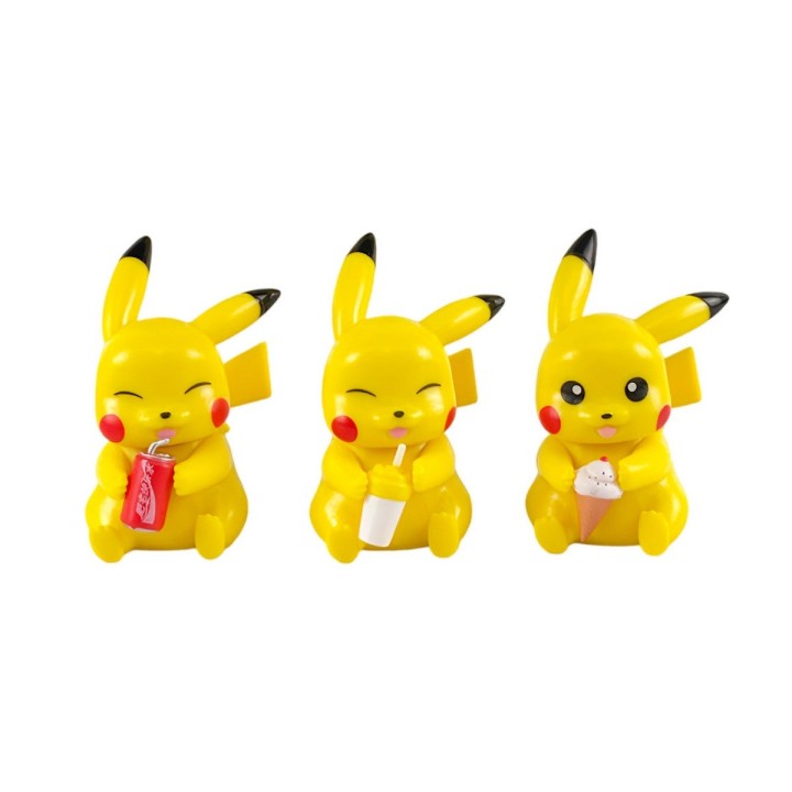 Figura Coleccionable Pokemon Pikachu Comiendo X 6 Unidades