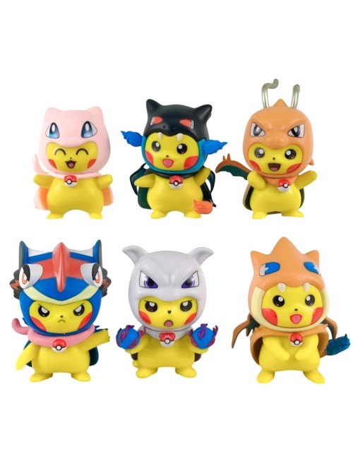 Figura Coleccionable Pokemon Pikachu Disfraz X 6 Unidades