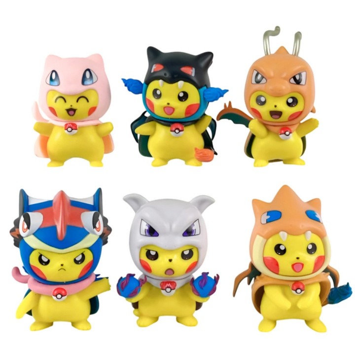 Figura Coleccionable Pokemon Pikachu Disfraz X 6 Unidades