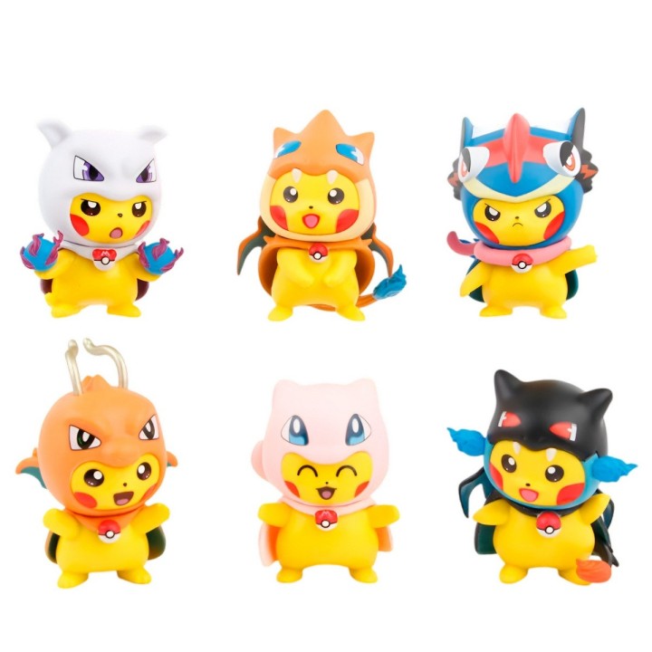 Figura Coleccionable Pokemon Pikachu Disfraz X 6 Unidades