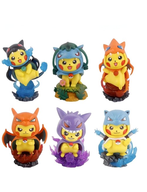 Figura Coleccionable Pokemon Pikachu Disfraces X 6 Unidades