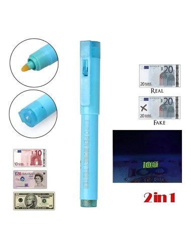 Marcador Probador Billetes Falsos Luz Uv Portable