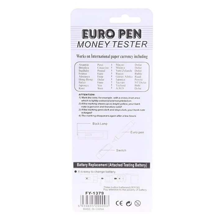 Marcador Probador Billetes Falsos Luz Uv Portable