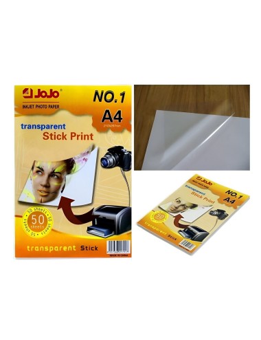 Papel Fotográfico Adhesivo A4 Jojo X 50 Und Brillante