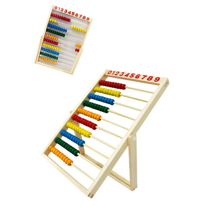 Abaco Aprendizaje Matematica Numeros En Madera Interactivo