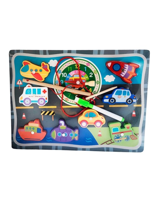 Juego De Madera 2 En 1 Pesca Didactico Figura Y Tablero