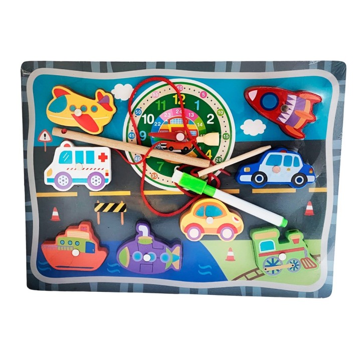 Juego De Madera 2 En 1 Pesca Didactico Figura Y Tablero