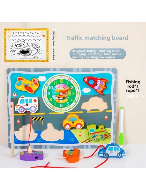 Juego De Madera 2 En 1 Pesca Didactico Figura Y Tablero