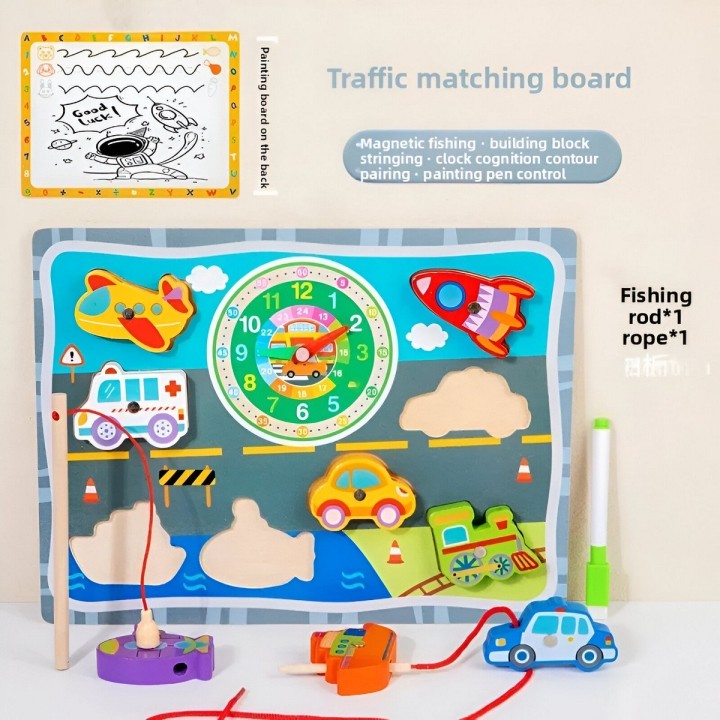 Juego De Madera 2 En 1 Pesca Didactico Figura Y Tablero