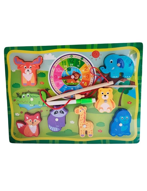 Juego De Madera 2 En 1 Pesca Didactico Figura Y Tablero