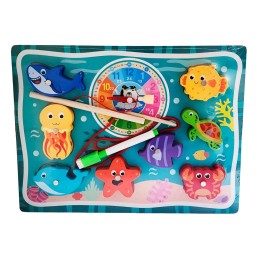 Juego De Madera 2 En 1 Pesca Didactico Figura Y Tablero