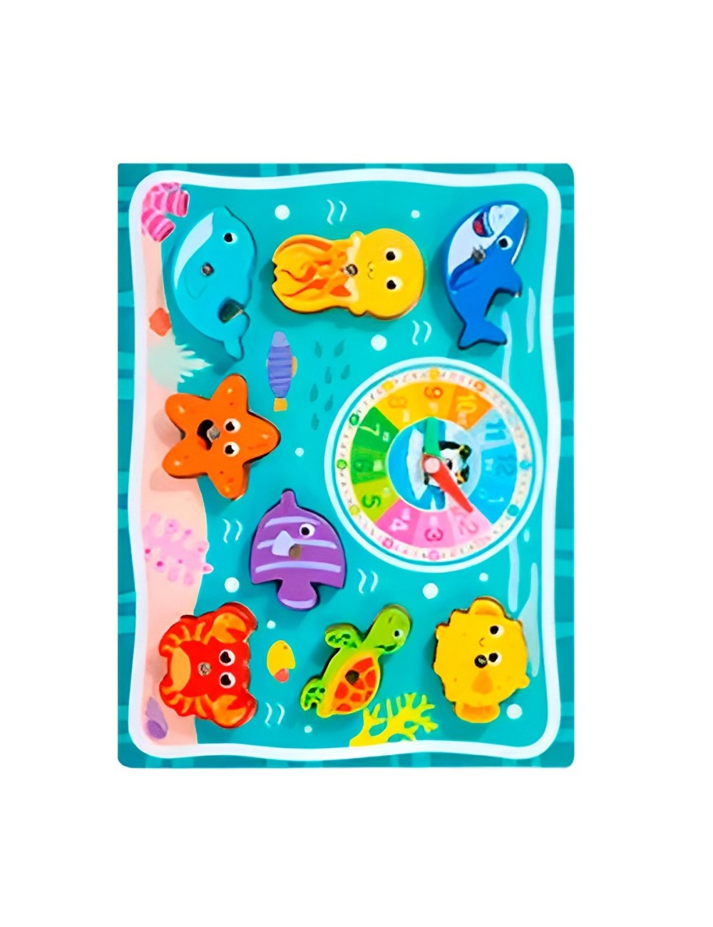 Juego De Madera 2 En 1 Pesca Didactico Figura Y Tablero
