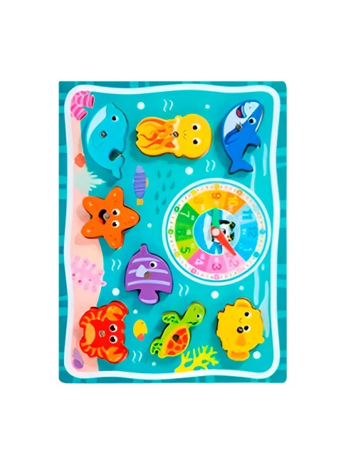 Juego De Madera 2 En 1 Pesca Didactico Figura Y Tablero