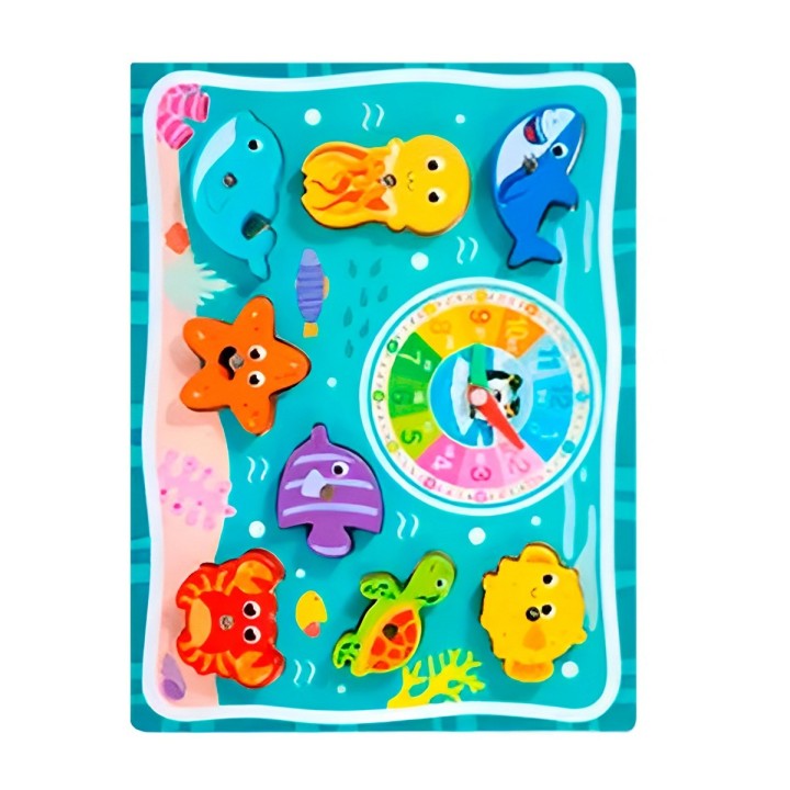 Juego De Madera 2 En 1 Pesca Didactico Figura Y Tablero
