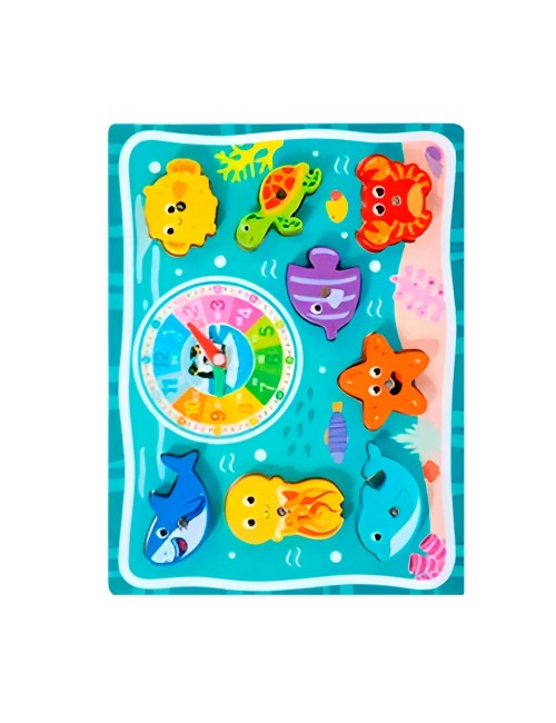 Juego De Madera 2 En 1 Pesca Didactico Figura Y Tablero