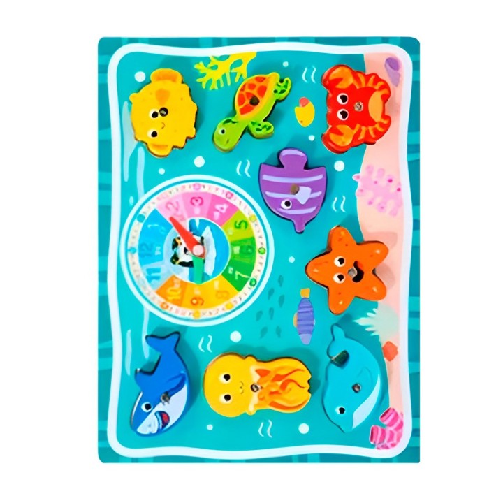 Juego De Madera 2 En 1 Pesca Didactico Figura Y Tablero