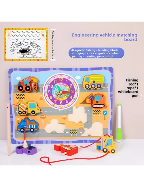 Juego De Madera 2 En 1 Pesca Didactico Figura Y Tablero