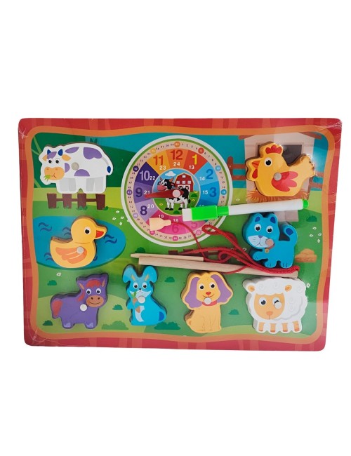 Juego De Madera 2 En 1 Pesca Didactico Figura Y Tablero