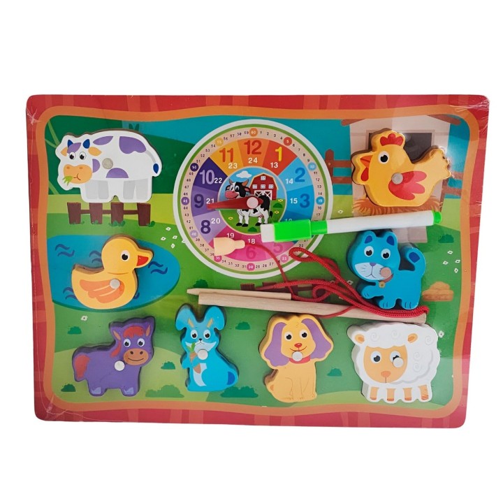 Juego De Madera 2 En 1 Pesca Didactico Figura Y Tablero