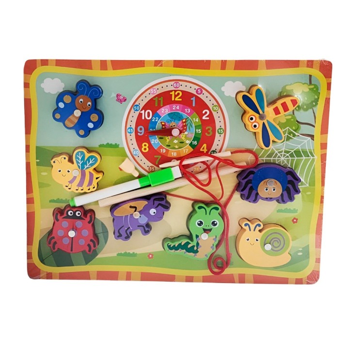 Juego De Madera 2 En 1 Pesca Didactico Figura Y Tablero