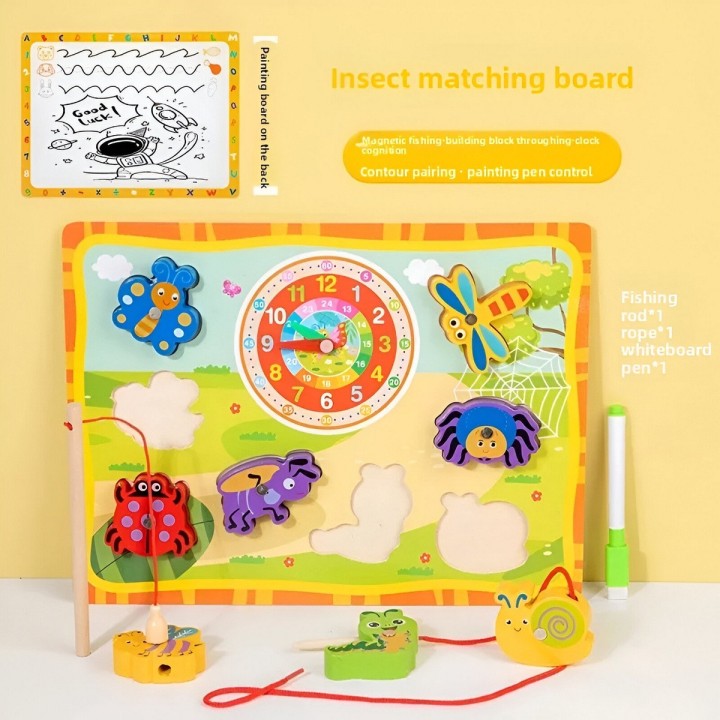 Juego De Madera 2 En 1 Pesca Didactico Figura Y Tablero