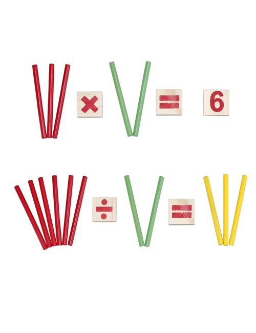 Juego De Madera Aprendizaje Matematica Operaciones Colores