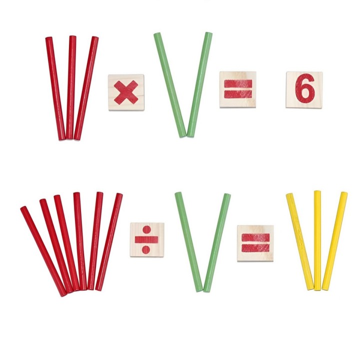 Juego De Madera Aprendizaje Matematica Operaciones Colores