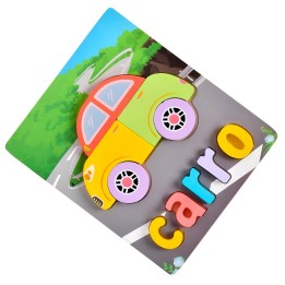 Juego De Madera Encastre Figuras Letra Madera Aprendizaje