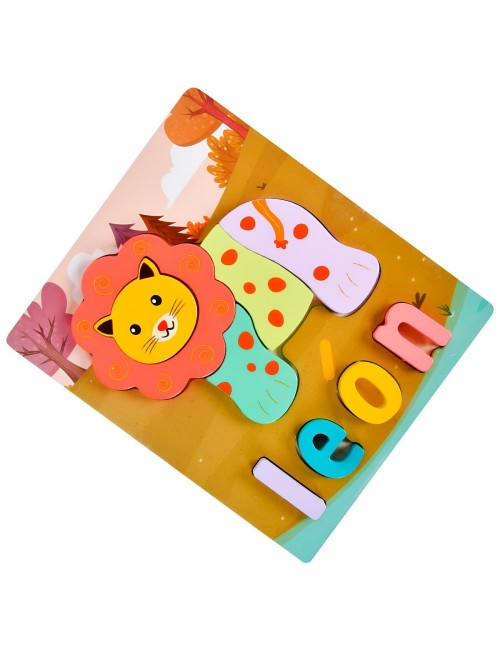 Juego De Madera Encastre Figuras Letra Madera Aprendizaje