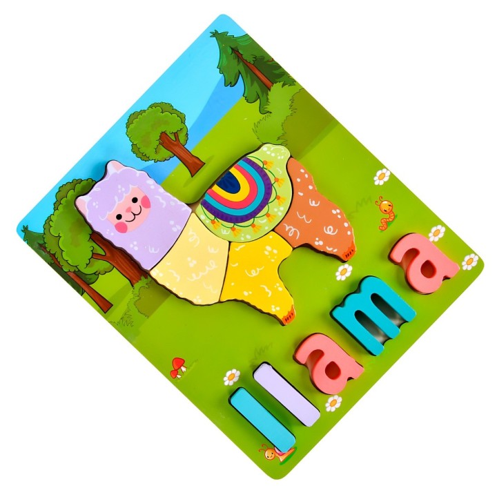 Juego De Madera Encastre Figuras Letra Madera Aprendizaje