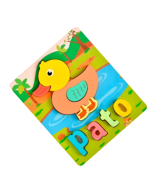 Juego De Madera Encastre Figuras Letra Madera Aprendizaje