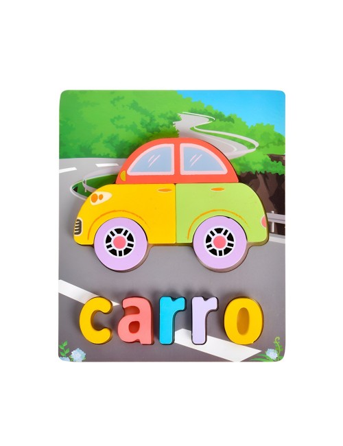 Juego De Madera Encastre Figuras Letra Madera Aprendizaje