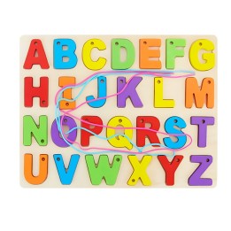 Juego De Mesa Encastre Abecedario Hilos Aprendizaje