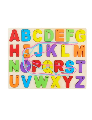 Juego De Mesa Encastre Abecedario Hilos Aprendizaje