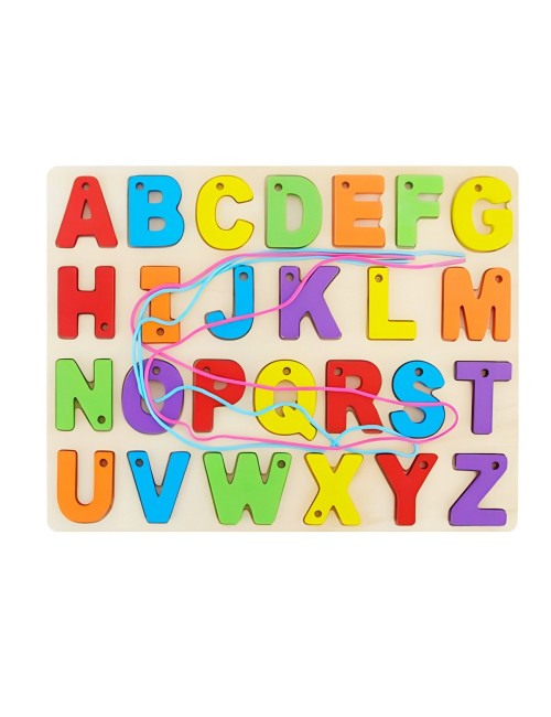 Juego De Mesa Encastre Abecedario Hilos Aprendizaje