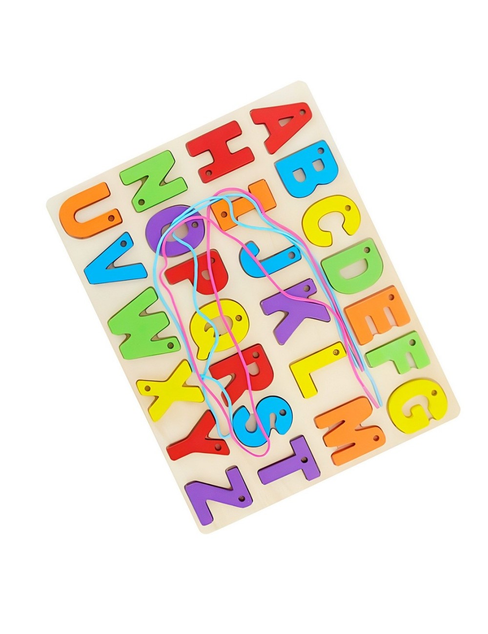 Juego De Mesa Encastre Abecedario Hilos Aprendizaje