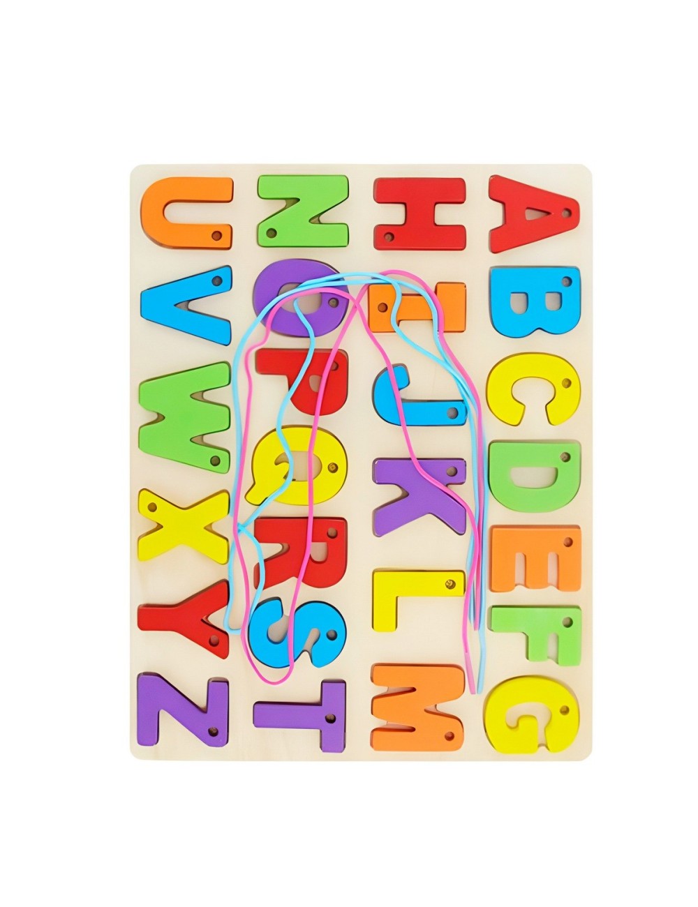 Juego De Mesa Encastre Abecedario Hilos Aprendizaje