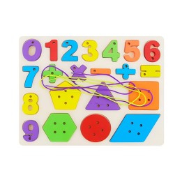Juego De Mesa Encastre Numeros Hilos Aprendizaje